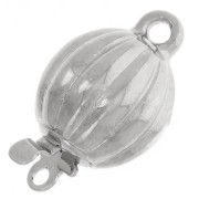 10x16mm Striated ball clip clasp - Rhodium Tone x1|raw }}
