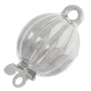 10x16 mm Ribbed Ball Clip Clasp - White Bronze x1