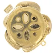 22mm Flower clip clasp with zirconium oxides - Gold Tone x1