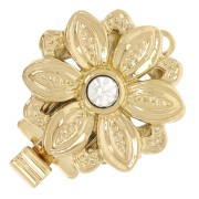 14mm Flower clip clasp with zirconium oxide - Gold Tone x1|raw }}