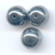 Round beads 3mm Jet Hematite x50