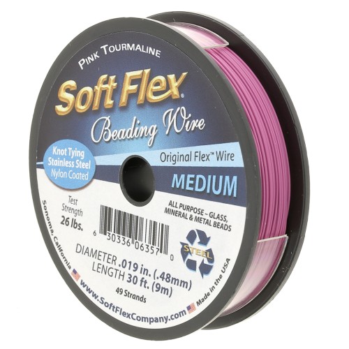 0.48mm Stranded wire 49 strands - Soft Flex Medium - Pink Tourmaline x9m