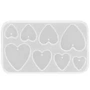 Silicone mold for resin heart pendants - Transparent x1