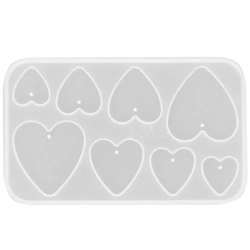 Silicone mold for resin heart pendants - Transparent x1