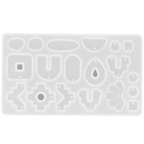 Silicone mold for geometric resin pendants - Transparent x1