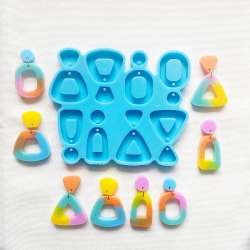 Trapezoid and Triangle earrings silicone mold for epoxy resin x1