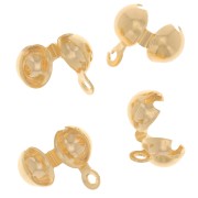 6mm clamshell beads - gold tone x10