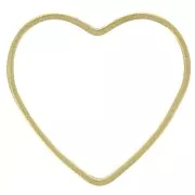 14x14mm heart mounting and weaving ring - Rough brass x1