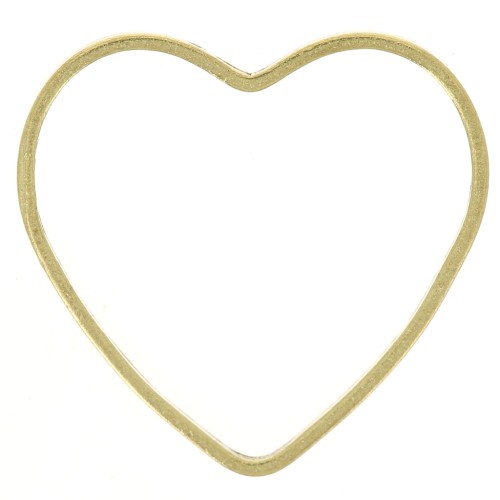 14x14mm heart mounting and weaving ring - Rough brass x1