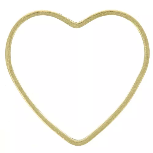 14x14mm heart mounting and weaving ring - Rough brass x1