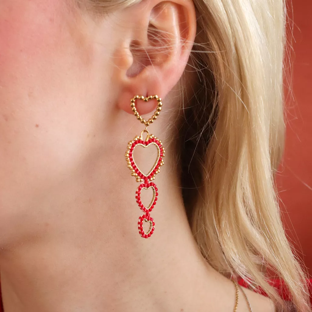 14x14mm heart mounting and weaving ring - Rough brass x1