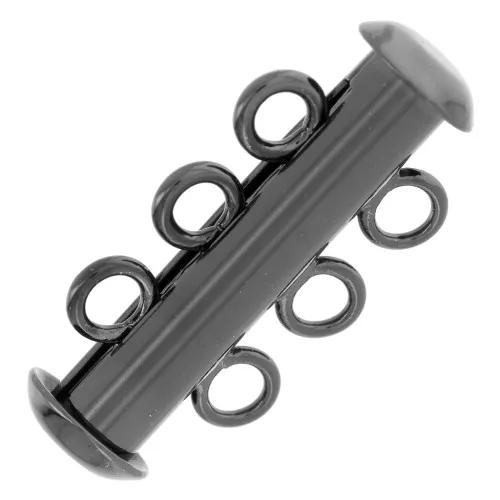 21mm 3-row sliding clasp - Black nickel x1