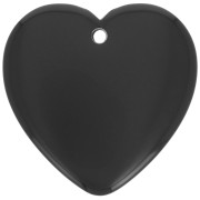 36x36.5mm Heart pendant in opaque resin - Black x1|raw }}