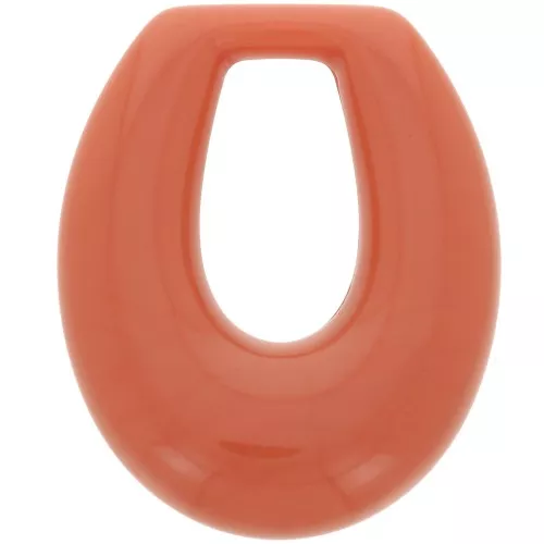 33x27mm Clear resin hollow drop pendant - Terracotta x1