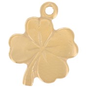 12x9mm 925 Sterling Silver Clover Charm - Fine Gold plated x1