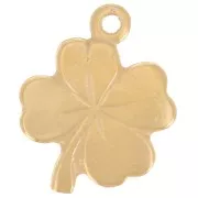 12x9mm 925 Sterling Silver Clover Charm - Fine Gold plated x1