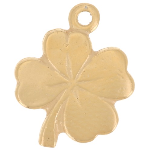12x9mm 925 Sterling Silver Clover Charm - Fine Gold plated x1
