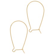 925 sterling silver 38 mm Hook earrings - gold-plated x2