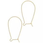 925 sterling silver 38 mm Hook earrings - gold-plated x2