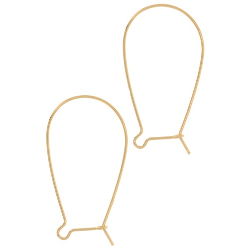 925 sterling silver 38 mm Hook earrings - gold-plated x2
