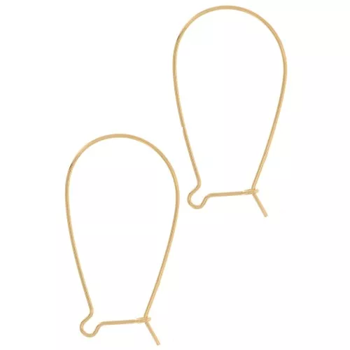 925 sterling silver 38 mm Hook earrings - gold-plated x2