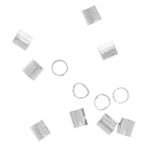2mm Crimp tubes - Silver Tone x100