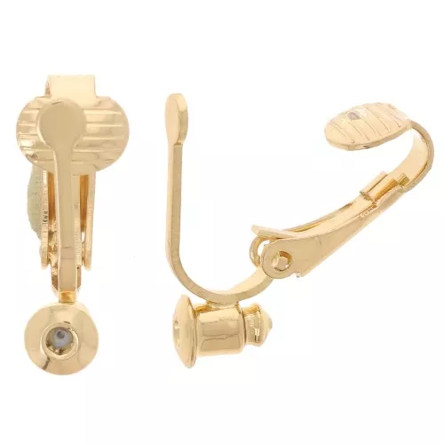 19x5mm Earstud to clip converter - Gold Tone x2