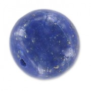 Half-drilled beads 10mm Lapis Lazuli x2