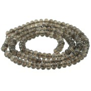 Flat facetted round 4x3 mm Smoky Quartz x 35 cm|raw }}