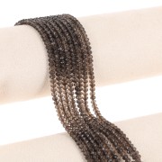 Flat facetted round 4x3 mm Smoky Quartz x 35 cm