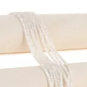 Flat facetted round 4x3 mm Pierre de Lune x 35 cm