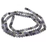 Perles rondes aplaties facettées 4x3 mm - Iolite x35cm