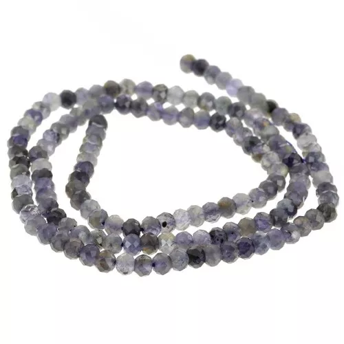 Flat facetted round 4x3 mm Iolite x 35 cm