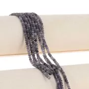 Flat facetted round 4x3 mm Iolite x 35 cm