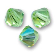 PureCrystal 5328 Crystal Bicones 4mm Peridot AB x50