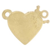 11x12mm Heart clip clasp with zirconium oxides - Gold Tone x1