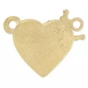11x12mm Heart clip clasp with zirconium oxides - Gold Tone x1