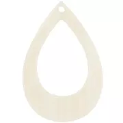 44x29.5mm Opaque resin hollow drop pendant - Marbled ecru x1