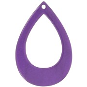 44x29.5mm Opaque resin hollow drop pendant - Aubergine marbled x1