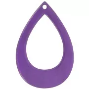 44x29.5mm Opaque resin hollow drop pendant - Aubergine marbled x1