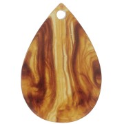 21x14mm translucent resin drop sequin - Marbled amber x1
