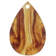 21x14mm translucent resin drop sequin - Marbled amber x1
