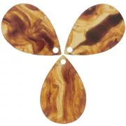 21x14mm translucent resin drop sequin - Marbled amber x1