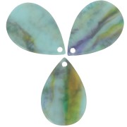 21x14mm translucent resin drop sequin - Marbled Turquoise Green x1
