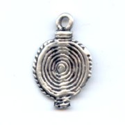 Ethnic charms 19mm Old silver tone x4