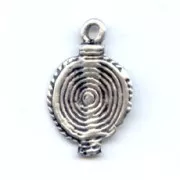 Ethnic charms 19mm Old silver tone x4