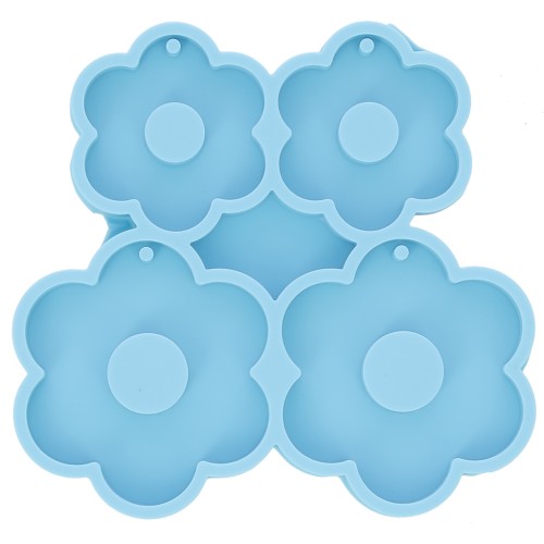 Silicone mold for epoxy resin & ceramic powder flower pendants x1