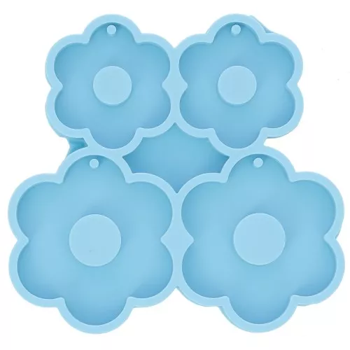 Silicone mold for epoxy resin & ceramic powder flower pendants x1
