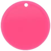 30 mm round pendant in transparent acetate - Fuchsia x1
