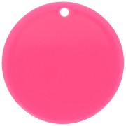 30mm Round clear acrylic pendant - Fuchsia x1